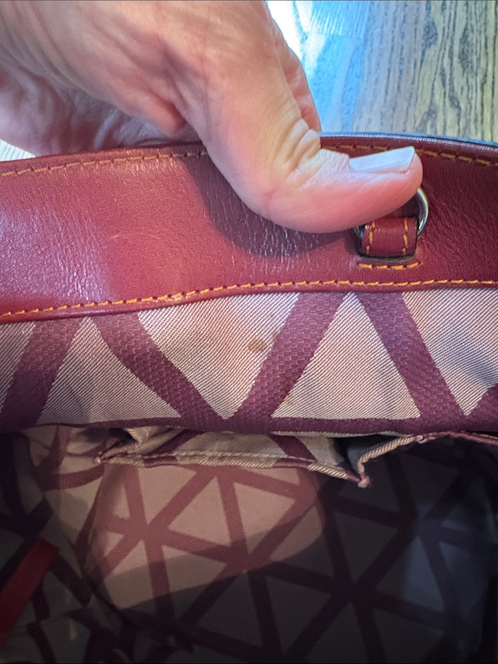 Lodis deep red leather bucket purse - Picture 11 of 14